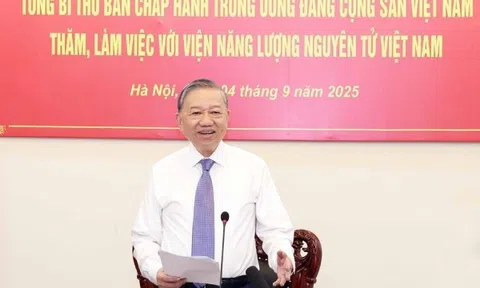 Tổng Bí thư Tô Lâm làm việc với Viện Năng lượng Nguyên tử Việt Nam