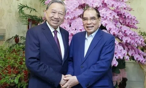 Tổng Bí thư Tô Lâm thăm, chúc Tết nguyên Tổng Bí thư Nông Đức Mạnh