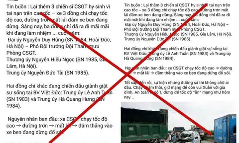 Bác tin 'lại thêm 3 cán bộ CSGT hy sinh trên cao tốc'