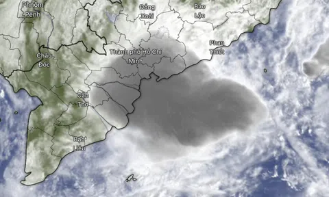 Mây dông đang kéo vào, trung tâm TP.HCM mưa trái mùa, chiều tối mưa nhiều hơn