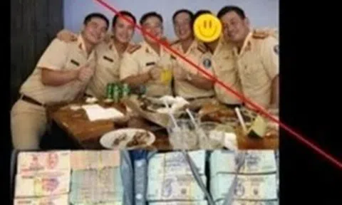 Lật tẩy chiêu dựng ảnh CSGT ăn mừng với cọc tiền