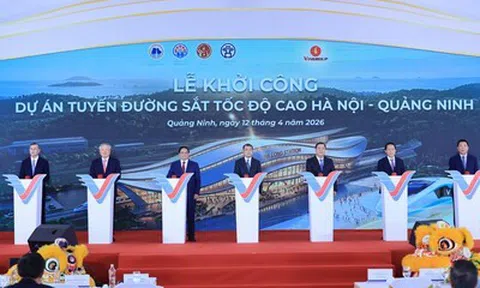 Thủ tướng Lê Minh Hưng dự lễ khởi công tuyến đường sắt tốc độ cao Hà Nội-Quảng Ninh