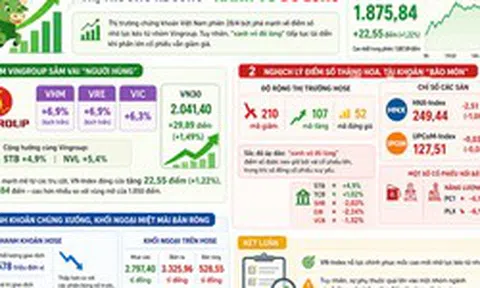 Chứng khoán 28-4: "Bộ ba" Vingroup rực sáng kéo VN-Index tăng hơn 22 điểm