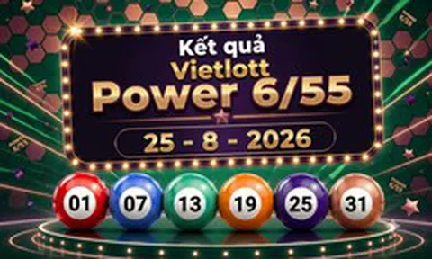 Vietlott 25/8 - Kết quả xổ số Vietlott Power 6/55 hôm nay 25/8/2026