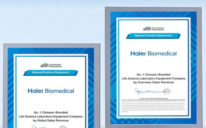 Haier Biomedical giành được hai vị trí số 1 trong báo cáo thiết bị phòng thí nghiệm khoa học sự sống toàn cầu của Euromonitor, kết thúc chiến lược mở rộng toàn cầu ba giai đoạn